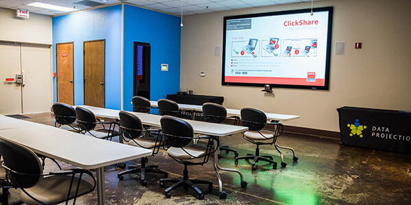 Aviall's new training room built with new AV technology by Data Projections